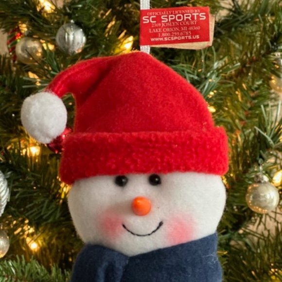 NWT New York Giants Snowman Stuffed Ornament with Hat & Scarf - Picture 2 of 4